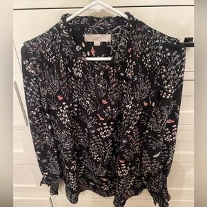 LOFT Black Floral Top